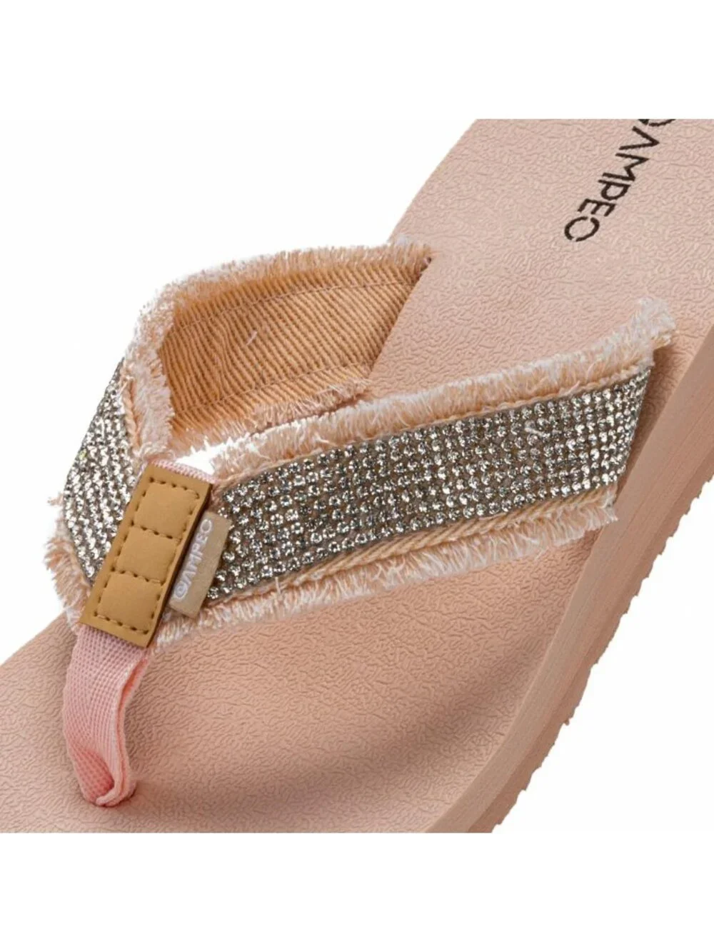 Women's Gemstone Nude Comfortable Flip Flops Summer Casual Beach Thong Sandals